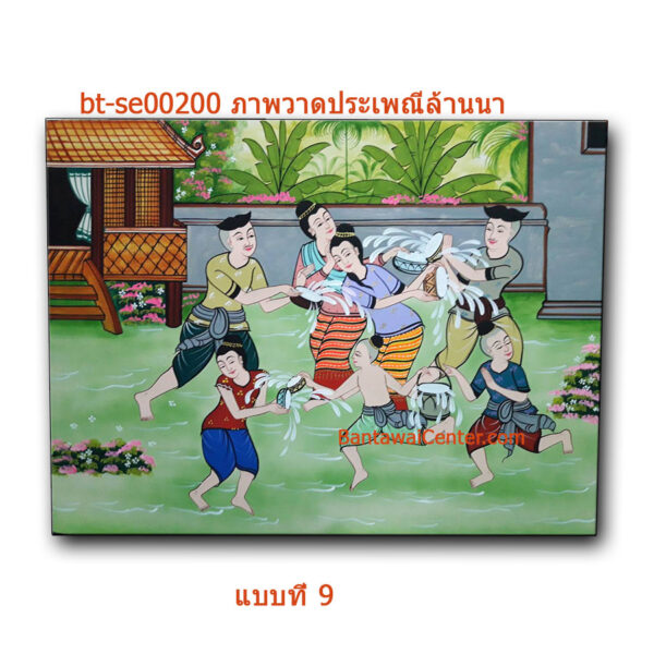 ภาพวาดเฟรมผ้าใบประเพณี 100 ซ.ม * 120 ซ.ม.