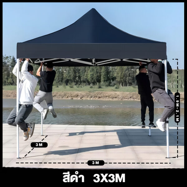 เต้นท์ขายของ เต็นท์พับได้ เต็นท์พับได้ 2x2 3x3 2x3 3x6 เต๊นท์สนาม เต็นท์จอดรถ 1600Dผ้าหนา - Image 4