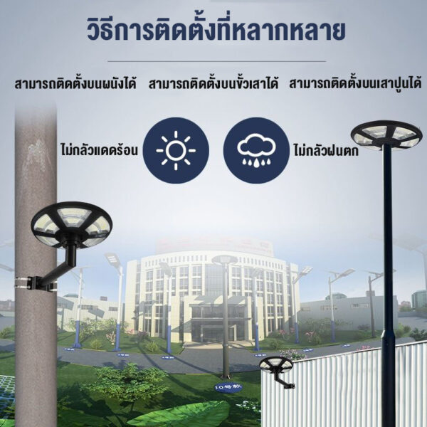 ไฟโซล่าเซลล์ ไฟสนาม UFO ไฟถนนยูเอฟโอ ไฟถนนled กันน้ำ ป้องกันฟ้าผ่า - Image 13