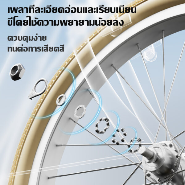 ของแท้ 100%จักรยานแม่บ้าน 24 20 นิ้ว จักรยานสไตล์วินเทจ เบาะนั่งสบายพร้อมตะกร้า จักรยานผู้ใหญ่ ติดตั้งเบาะนั่งเด็กได้ - Image 3